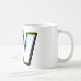 Taza De Café Letra abstracta y colorida W