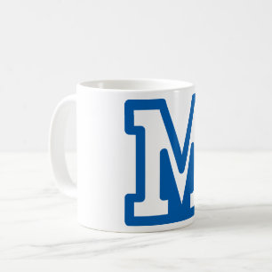 Taza De Café Letra azul varsity M monograma