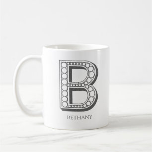 Taza De Café Letra B Monograma Nombre moderno