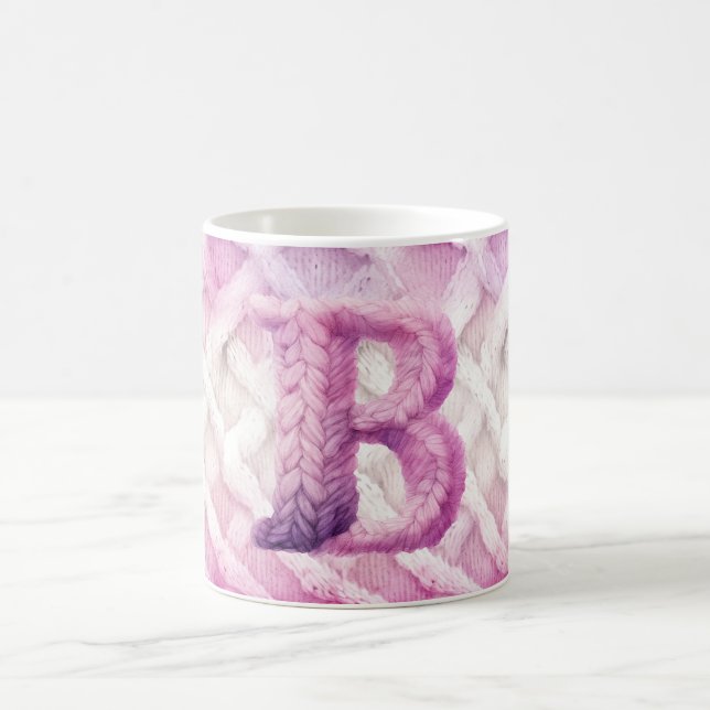 Taza De Café Letra blanca morada cálida rosa B (Centro)