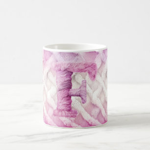 Taza De Café Letra blanca morada cálida rosa F