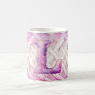 Taza De Café Letra blanca morada cálida rosa L