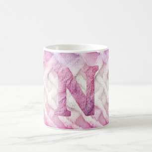 Taza De Café Letra blanca morada cálida rosa N