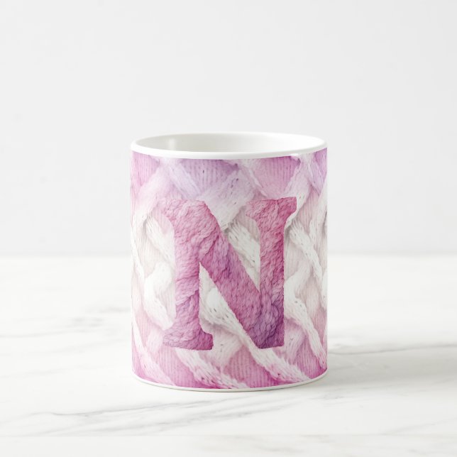 Taza De Café Letra blanca morada cálida rosa N (Centro)