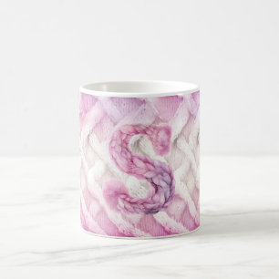 Taza De Café Letra blanca morada cálida rosa S