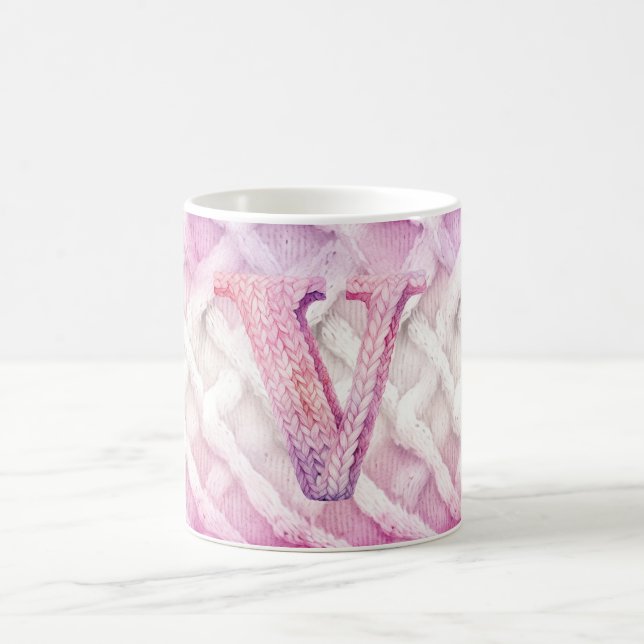 Taza De Café Letra blanca morada cálida rosa U (Centro)