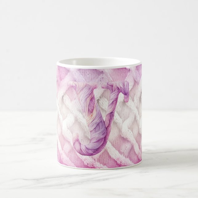 Taza De Café Letra blanca morada cálida rosa Y (Centro)