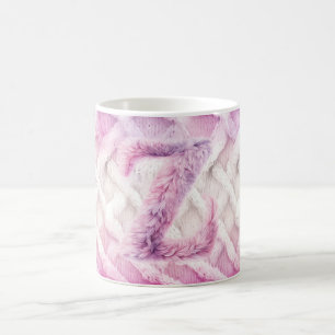 Taza De Café Letra blanca morada cálida rosa Z