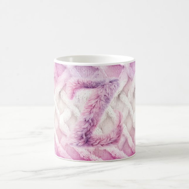 Taza De Café Letra blanca morada cálida rosa Z (Centro)