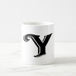Taza De Café Letra blanca negra y monograma
