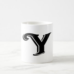 Taza De Café Letra blanca negra y monograma