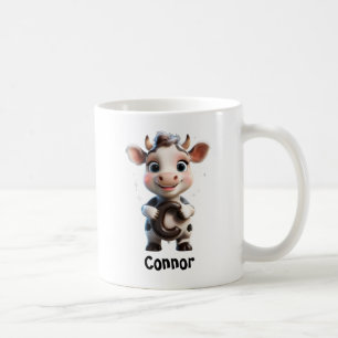 Taza De Café Letra C minúscula de sujeción de vaca