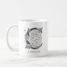 Taza De Café Letra C Monograma Nombre moderno