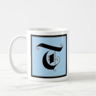 Taza De Café Letra caligráfica mayúscula T