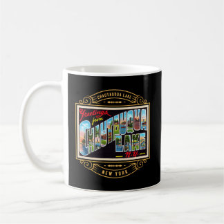 Taza De Café Letra Chautauqua Lake New York Ny postal grande