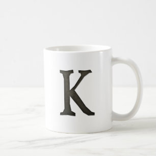 Taza De Café Letra concreta K del monograma