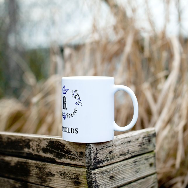 Taza De Café Letra corona wreath R personalizada (Subido por el creador)