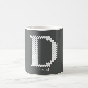 Taza De Café Letra D del alfabeto tejido acogedor