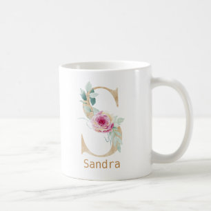 Taza De Café Letra de color de agua S