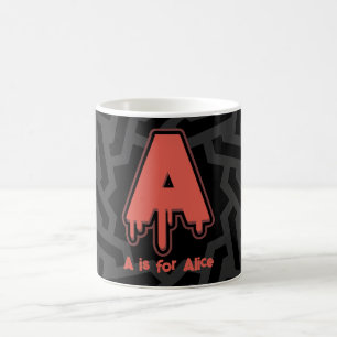 Taza De Café Letra de fusión A - regalo de cumpleaños con nombr