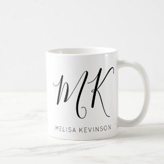 Taza De Café Letra de moda inicial con nombre Mug