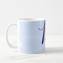 Taza De Café Letra de monograma de nombre en acuarela pastel pú