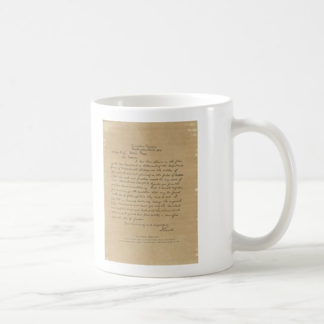 Taza De Café Letra de presidente Abraham Lincoln a señora Bixby (Derecha)