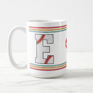 Taza De Café Letra E Clásica de Béisbol Retro Vintage