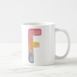 TAZA DE CAFÉ LETRA "F" DEL MONOGRAMA ALPHABET DE COLOR DE AGUA 