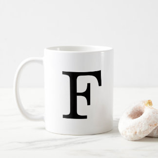 Taza De Café Letra F Monograma Classic Mug, 11 oz