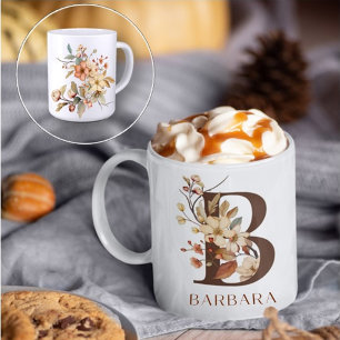 Taza De Café Letra floral acuática rusa B
