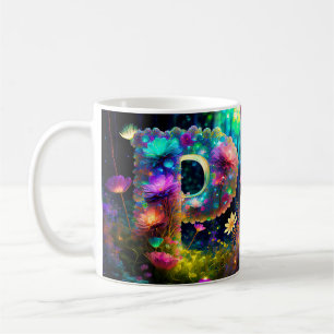 Taza De Café Letra floral brillante P