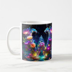 Taza De Café Letra floral brillante W