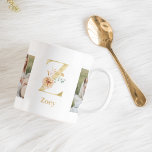 Taza De Café Letra floral de oro moderna Z | Dos monografías fo<br><div class="desc">Letra floral de oro moderna Z | Dos monografías fotográficas</div>