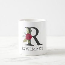 Letra floral moderna Personalizable monogramada R