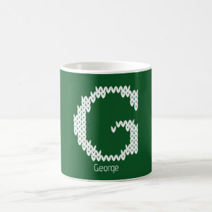 Taza De Café Letra G de alfabeto tejido acogedor