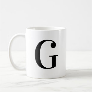 Taza De Café Letra G de monograma negro personalizada