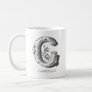 Taza De Café Letra G Monograma Nombre moderno