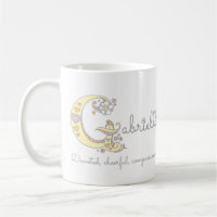 Letra Gabrielle G name significa mugre en monogram