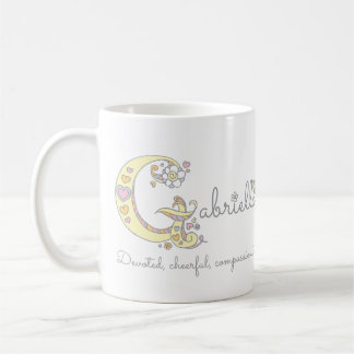 Taza De Café Letra Gabrielle G name significa mugre en monogram