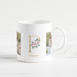 Taza De Café Letra Gold moderna P flor | Dos monografías fotogr<br><div class="desc">Letra Gold moderna P flor | Dos monografías fotográficas</div>