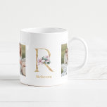 Taza De Café Letra Gold moderna R flor | Dos monografías fotogr<br><div class="desc">Letra Gold moderna R flor | Dos monografías fotográficas</div>