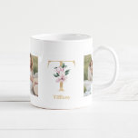 Taza De Café Letra Gold moderna T flor | Dos monografías fotogr<br><div class="desc">Letra Gold moderna T flor | Dos monografías fotográficas</div>