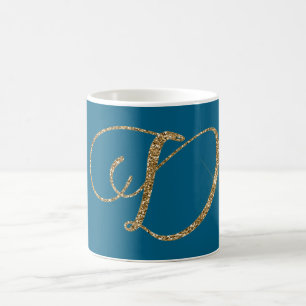 Taza De Café Letra Gold Purpurina D