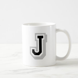 Taza De Café letra gris negra J