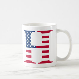 Taza De Café Letra H Mug Patriótico