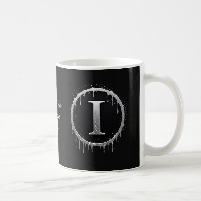 Taza De Café Letra I Escarchada Plateada (Derecha)