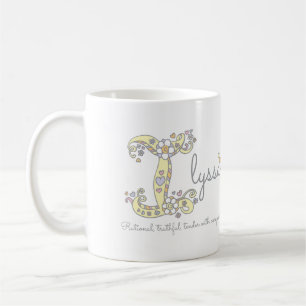 Taza De Café Letra ilyssa que llamo significa mugre en monogram