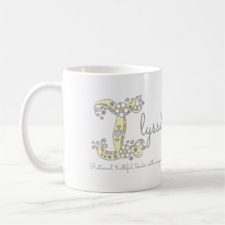 Taza De Café Letra ilyssa que llamo significa mugre en monogram
