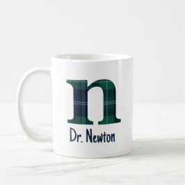 Taza De Café Letra impresa minúscula n inicial y nombre